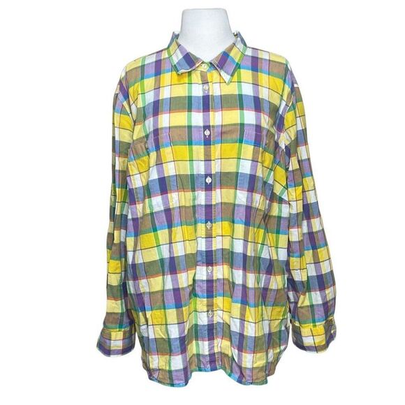 Lauren Ralph Lauren Plus Size Plaid Button Down Size 3XL - Picture 1 of 7